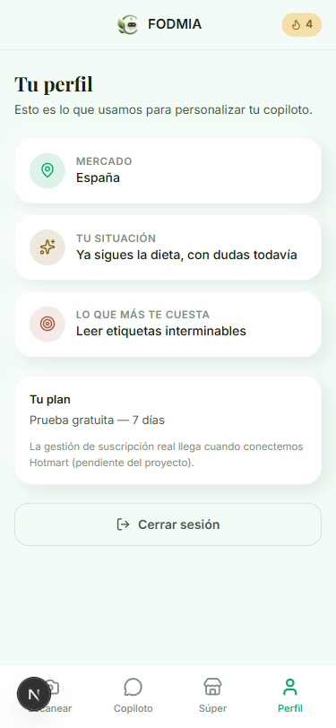 Perfil personalizado en FODMIA